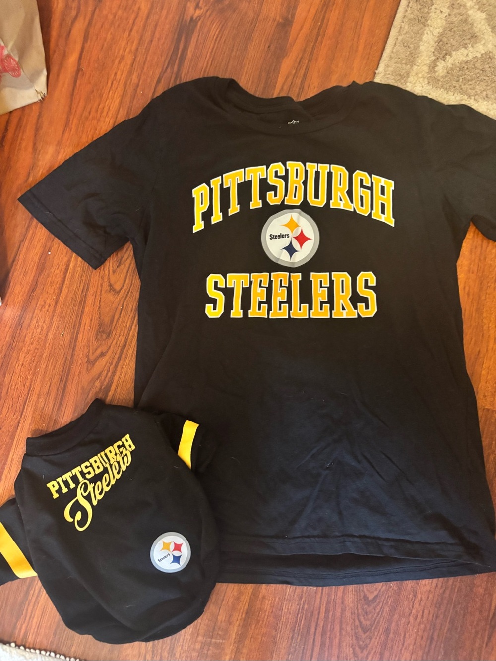 NFL Black Pittsburgh Steelers Kids Tee with Yellow Logo